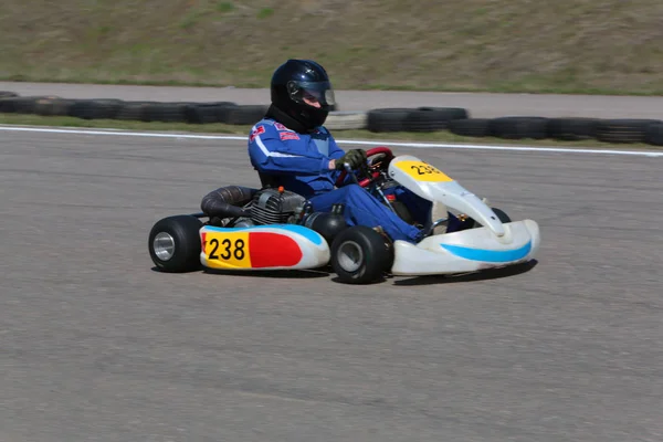 Odessa Ukraine Abril 2017 Campeonato Karting Crianças Adolescentes Adultos Kart — Fotografia de Stock