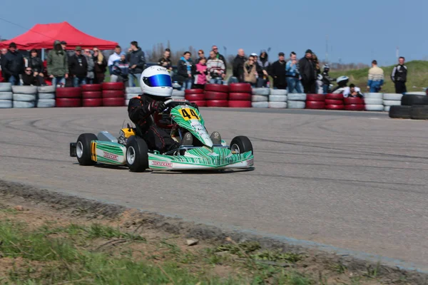 Odessa Ucrania Abril 2017 Campeonato Karting Niños Adolescentes Conductores Karts — Foto de Stock