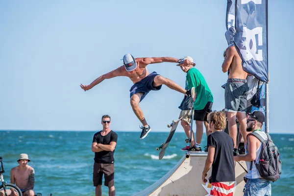 Odessa Ukraine August 2018 People Outdoor Extreme Sport Competition Ramp — Stock Photo, Image