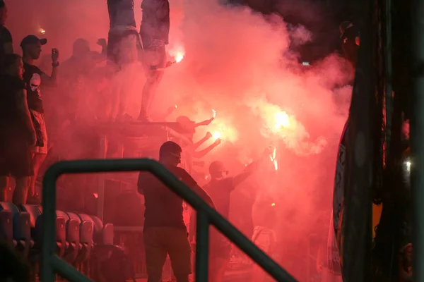 Oděsa Ukrajina Července 2017 Šachtar Dynamo Shodují Fotbalové Fanoušky Týmu — Stock fotografie