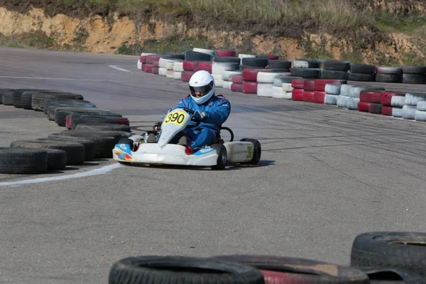 Odessa Ucrania Abril 2017 Campeonato Karting Niños Adolescentes Conductores Karts —  Fotos de Stock