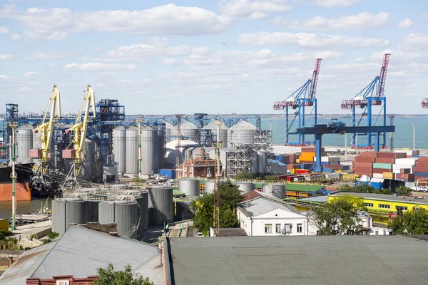 Elewator Portu Przemysłowe Morze Obrotu Portu Bulk Cargo Strefy Ziarna — Zdjęcie stockowe