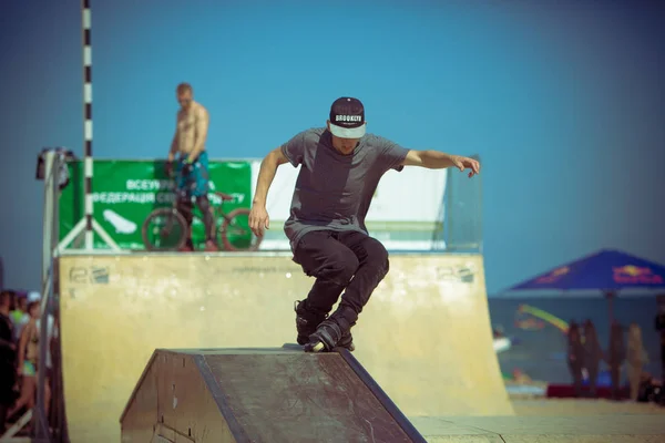 Odessa Ucrânia Agosto 2018 Pessoas Competição Esportiva Extrema Livre Rampa — Fotografia de Stock