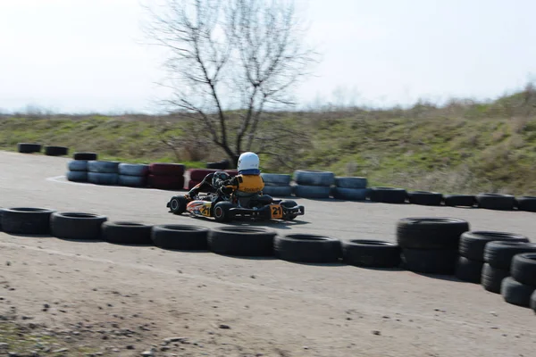 Odessa Ukrayna Nisan 2017 Karting Şampiyonası Takım Elbise Yarış Kart — Stok fotoğraf