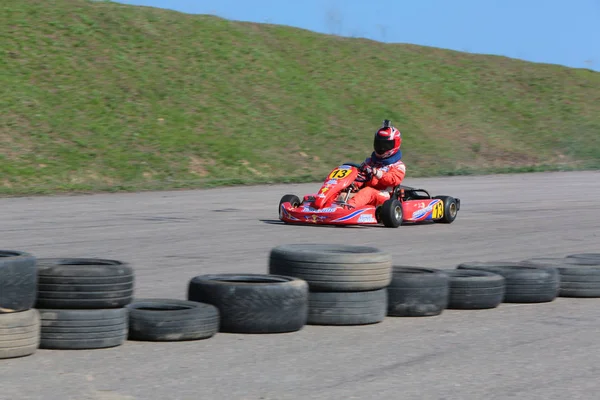 Odessa Ukraine April 2017 Kartmeisterschaft Kinder Jugendliche Und Erwachsene Kartfahrer — Stockfoto