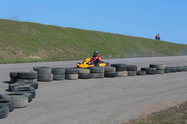 Odessa Ukraina April 2017 Karting Championship Barn Tonåringar Och Vuxna — Stockfoto