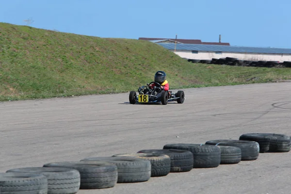 Odessa Ukraine April 2017 Kartmeisterschaft Kinder Jugendliche Und Erwachsene Kartfahrer — Stockfoto