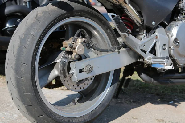 Close Detalhes Motocicleta Moderna — Fotografia de Stock