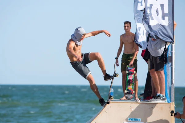 Odessa Ukraine August 2018 People Outdoor Extreme Sport Competition Ramp — Stock Photo, Image