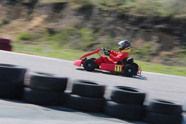 Odessa Ukraine April 2017 Kartmeisterschaft Kinder Jugendliche Und Erwachsene Kartfahrer — Stockfoto