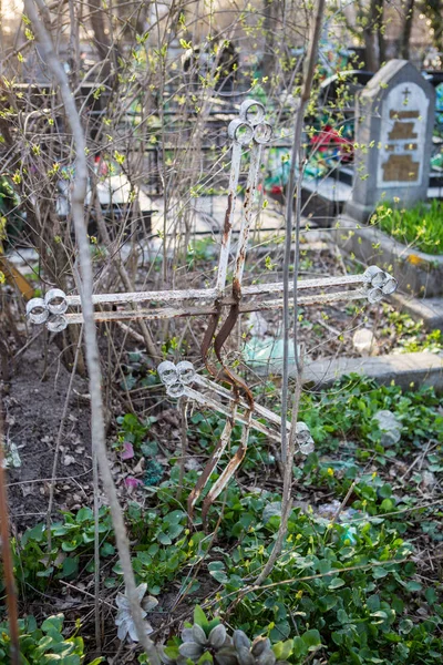 Blick Auf Grabsteine Auf Dem Alten Friedhof — Stockfoto