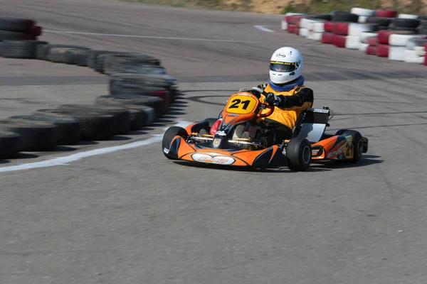 Odessa Ukraine Abril 2017 Campeonato Karting Crianças Adolescentes Adultos Kart — Fotografia de Stock