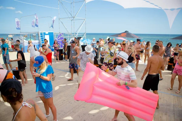 Odessa Ukraine August 2017 Summer Beach Party People Dancing Music — Stock Photo, Image