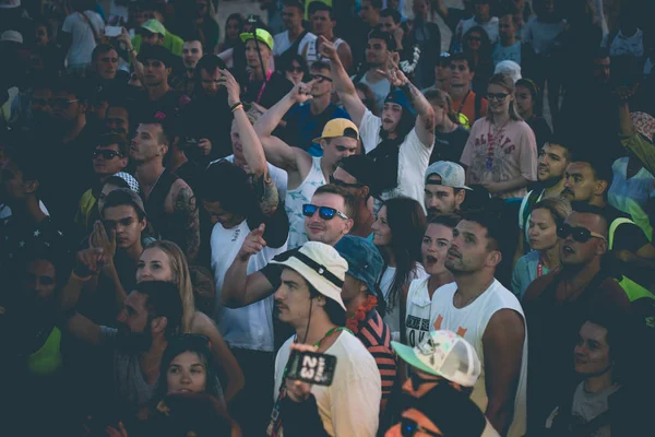 Odessa Ukraine August 2017 View Cheering Crowd Rock Concert — Stock Photo, Image