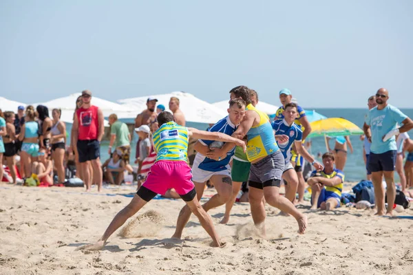 Odessa Ukraine August 2017 International Rugby Festival Sand Sea Beach — Stock Photo, Image