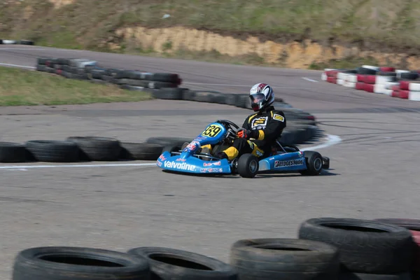 Odessa Ucrania Abril 2017 Campeonato Karting Niños Adolescentes Conductores Karts — Foto de Stock