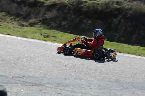 Odessa Ucrania Abril 2017 Campeonato Karting Niños Adolescentes Conductores Karts —  Fotos de Stock