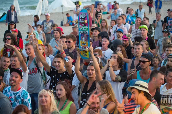 Odessa Ukraine August 2017 Summer Beach Party Spectators Beach Music — Stock Photo, Image