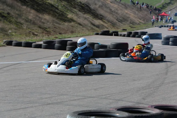 Odessa Ukraina Kwietnia 2017 Karting Championship Dzieci Młodzieży Dorosłych Kart — Zdjęcie stockowe