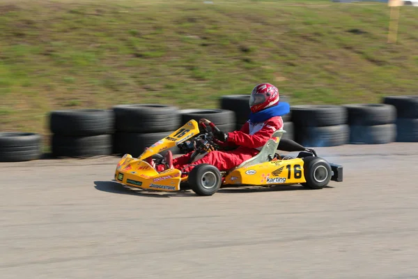 Odessa Ukraine April 2017 Karting Championship Children Teenagers Adult Kart — Stock Photo, Image