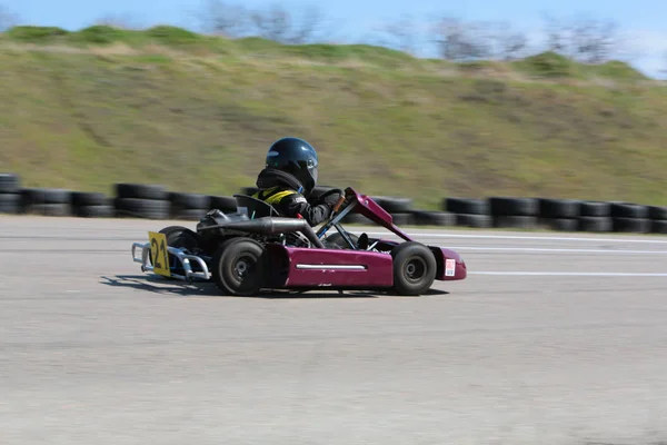 Odessa Ukraina April 2017 Karting Championship Barn Tonåringar Och Vuxna — Stockfoto