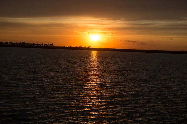 Sonnenaufgang Über Dem See Sonnenuntergang Auf Dem See — Stockfoto