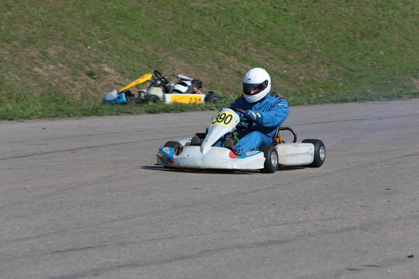 Odessa Ukraine April 2017 Karting Championship Children Teenagers Adult Kart — Stock Photo, Image