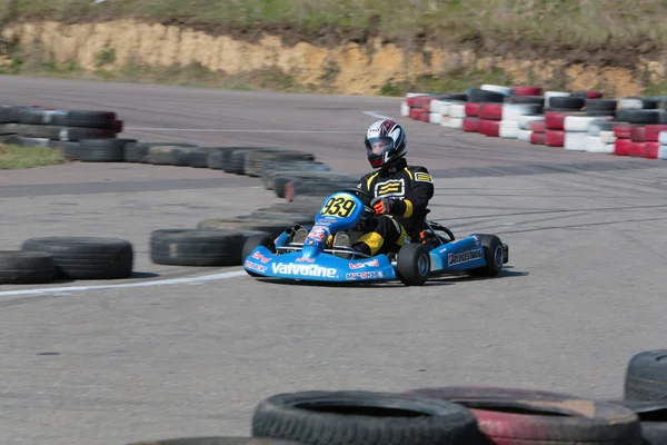 Odessa Ukraine April 2017 Kartmeisterschaft Kartfahrer Mit Helm Und Rennanzug — Stockfoto