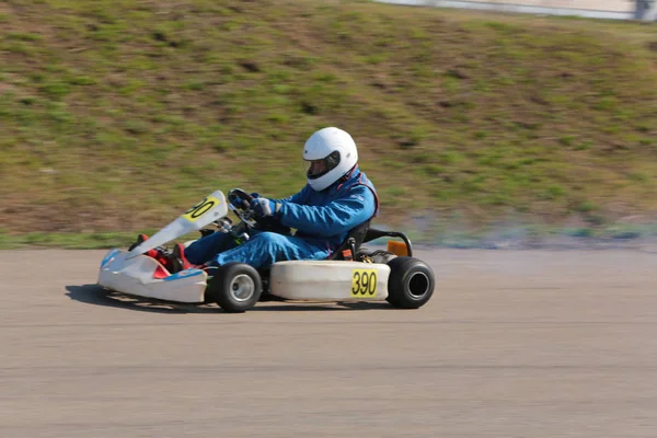 Odessa Ucrania Abril 2017 Campeonato Karting Niños Adolescentes Conductores Karts — Foto de Stock