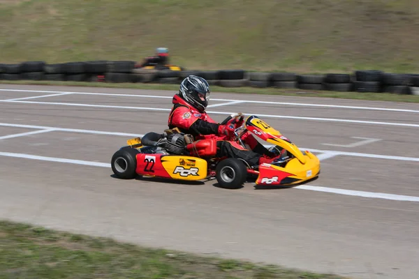 Odessa Ukraine Abril 2017 Campeonato Karting Crianças Adolescentes Adultos Kart — Fotografia de Stock