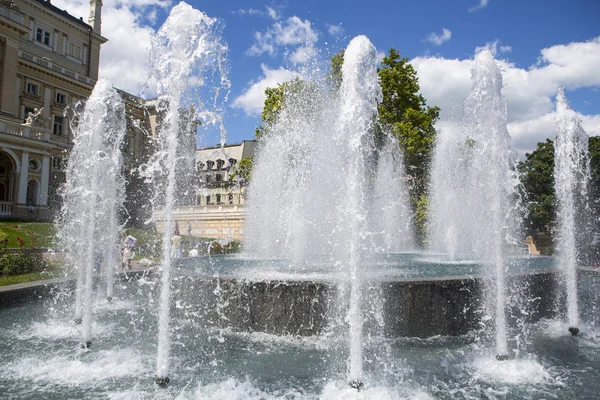 Blick Auf Springbrunnen Stadtpark Bei Tageslicht — Stockfoto