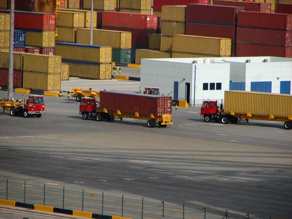 View Industrial Port Containers Daylight — Stock Photo, Image