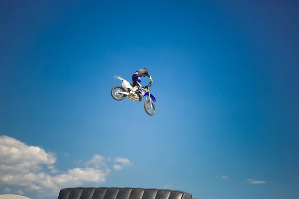 Odessa Ucraina Agosto 2017 Pilota Professionista Alla Fmx Freestyle Motocross — Foto Stock