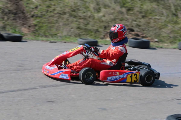 Odessa Ukraine April 2017 Kartmeisterschaft Kinder Jugendliche Und Erwachsene Kartfahrer — Stockfoto