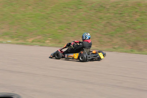 Odessa Ucrania Abril 2017 Campeonato Karting Niños Adolescentes Conductores Karts — Foto de Stock