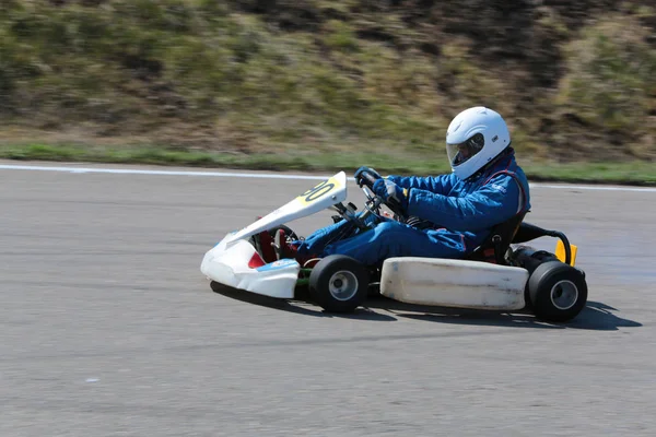 Odessa Ucrania Abril 2017 Campeonato Karting Niños Adolescentes Conductores Karts — Foto de Stock