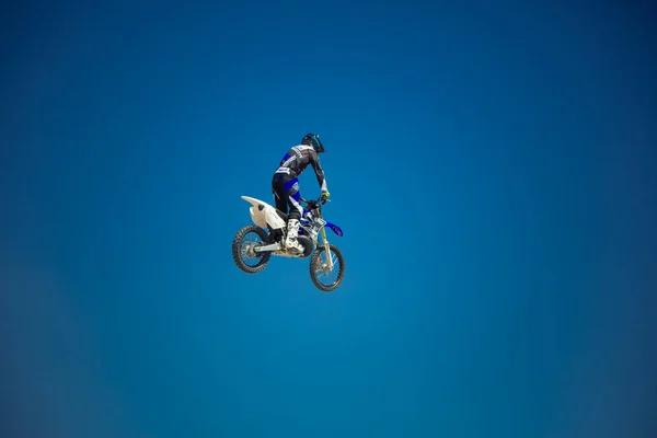 Odessa Ukraina Augusti 2017 Professionella Ryttare Fmx Freestyle Motocross Att — Stockfoto