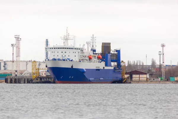 Roro Navio Porto Terminal Ferryboat Carga Descarga — Fotografia de Stock