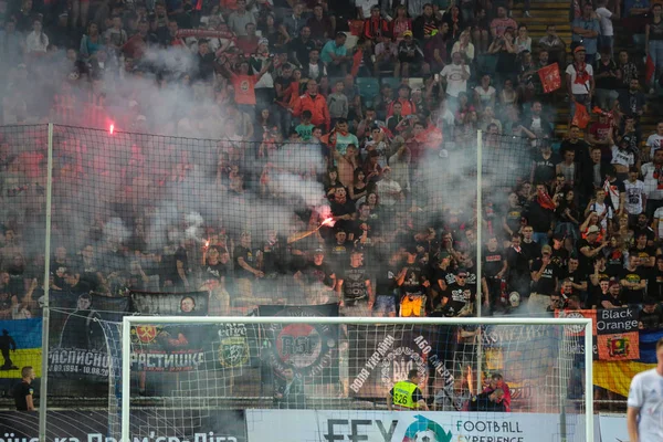 Odessa Ucrânia Julho 2017 Shakhtar Jogo Dynamo Fãs Futebol Tribuno — Fotografia de Stock