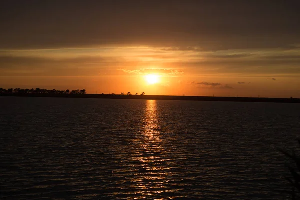 Sonnenaufgang Über Dem See Sonnenuntergang Auf Dem See — Stockfoto