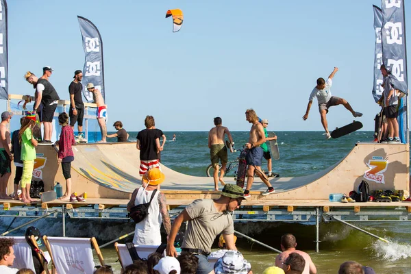 Odessa Ukraine August 2018 People Outdoor Extreme Sport Competition Ramp — Stock Photo, Image