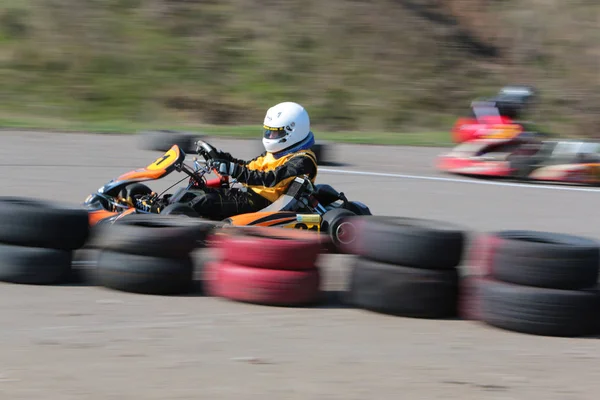 Odessa Ukraine Avril 2017 Championnat Karting Enfants Adolescents Pilotes Karting — Photo