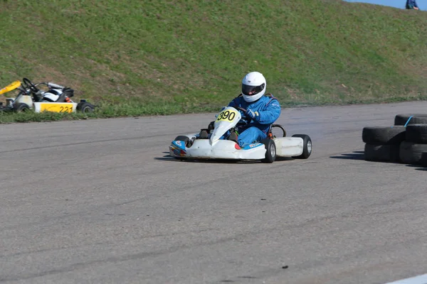 Odessa Ukraine April 2017 Karting Championship Children Teenagers Adult Kart — Stock Photo, Image