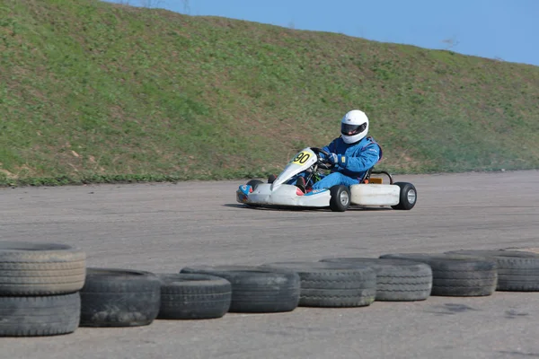 Odessa Ucrania Abril 2017 Campeonato Karting Niños Adolescentes Conductores Karts — Foto de Stock