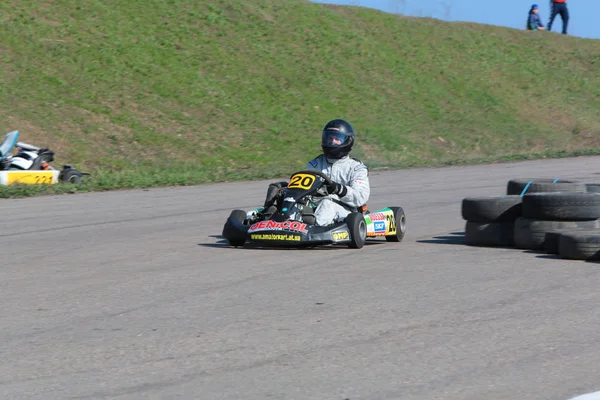 Odessa Oekraïne April 2017 Kartkampioenschap Kinderen Tieners Volwassenen Kart Racing — Stockfoto