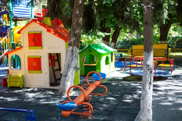 summer view of playground in park