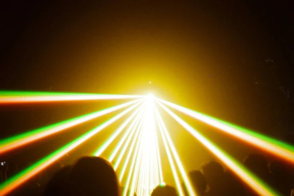 Światła Lasera Pokaż Nocnym Klubie — Zdjęcie stockowe