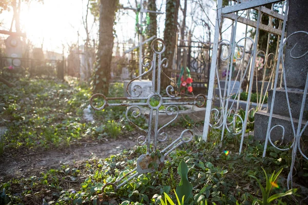 Veduta Delle Lapidi Nel Vecchio Cimitero — Foto Stock