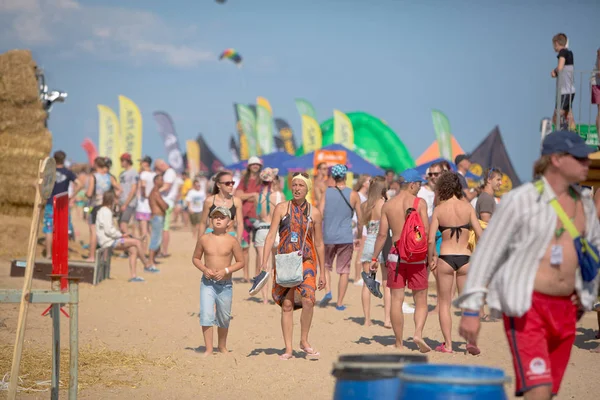 Odessa Ukraine August 2017 Summer Beach Party Spectators Beach Music — Stock Photo, Image