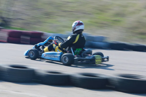 Odessa Oekraïne April 2017 Kartkampioenschap Kinderen Tieners Volwassenen Kart Racing — Stockfoto